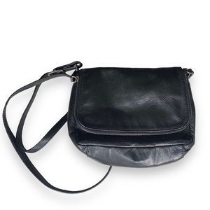 Margot Black Leather Crossbody Bag